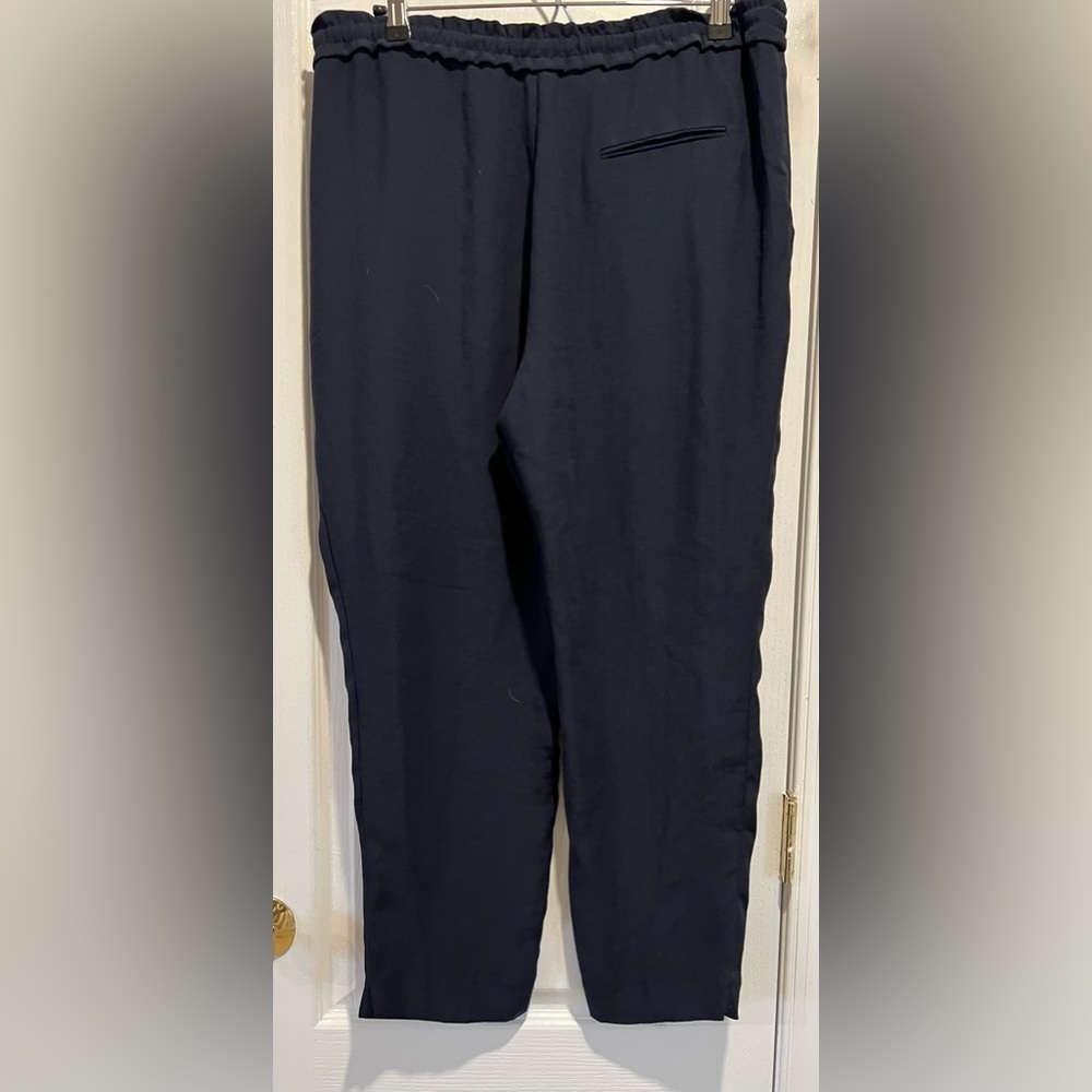 Zara basic collection size XL navy polyester, elastic waistband drawstring pants - Picture 2 of 4